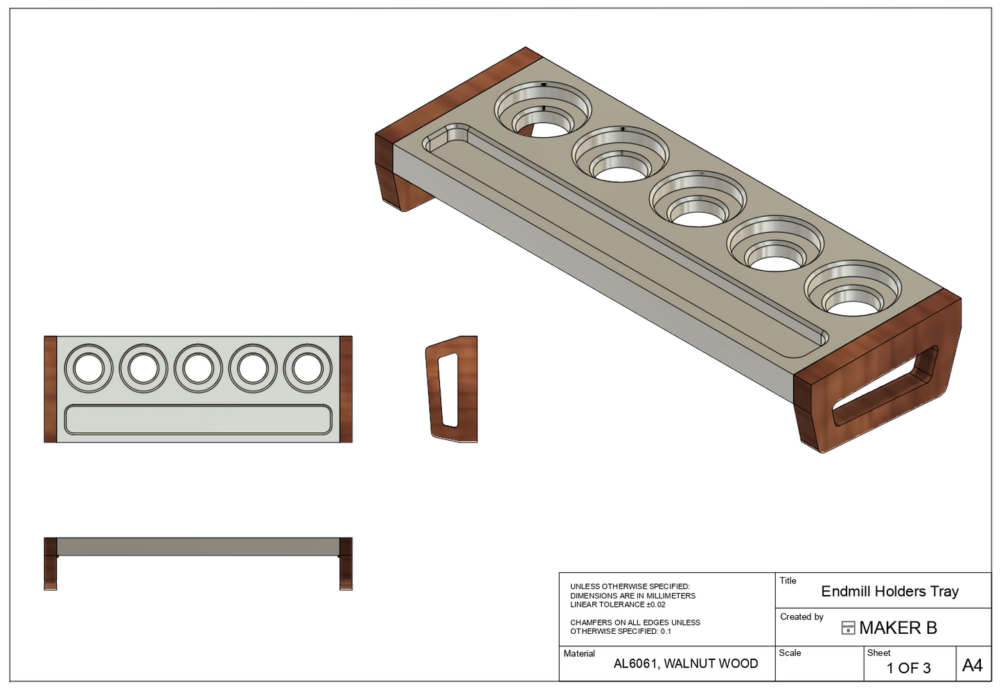 Sherline Endmill Holders Tray (DRAWINGS)